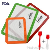 8th team (3 Piece+Two brushes) Non Stick Baking Mats with Measurements 2 Half Sheet Liners and 1 Quarter Sheet Mat  Professional Quality  Non Toxic and FDA Approved  Red  Yellow and Green. - B07BL1DN2P